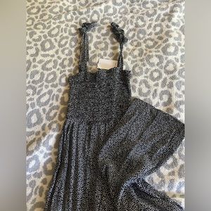 White and black floral jumpsuit